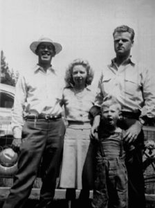 Charles, Laura, Bill & Billy. Bill home on leave at Burney. Can't remember the year but Billy (George Jr.) is pretty small. 